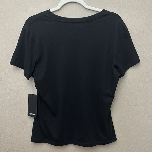 True Religion Black short sleeve shirt w/ Silver Glitter Buddha World Tour Large - Picture 3 of 4